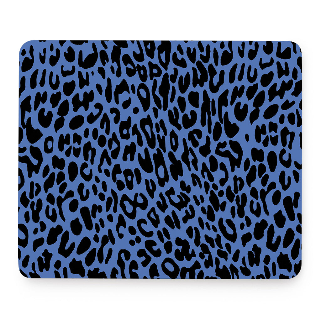 Blue Leopard Print Mouse Pad