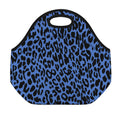 Blue Leopard Print Neoprene Lunch Bag