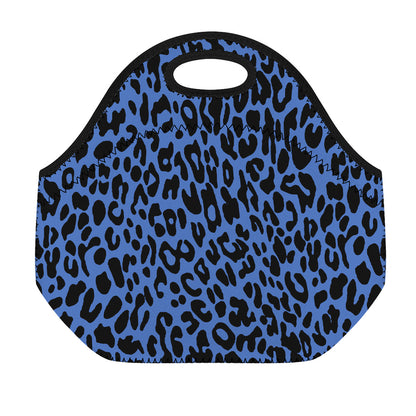 Blue Leopard Print Neoprene Lunch Bag