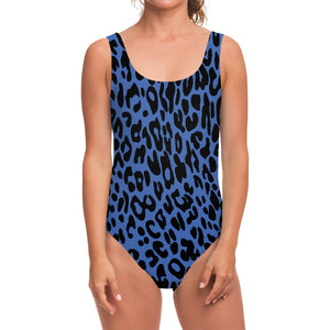 Blue Leopard Print One Piece Swimsuit