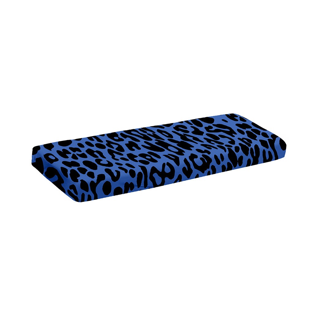 Blue Leopard Print Piano Keyboard Cover