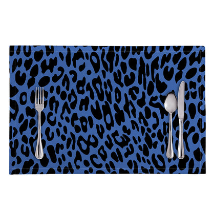 Blue Leopard Print Placemat