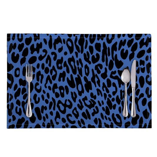 Blue Leopard Print Placemat