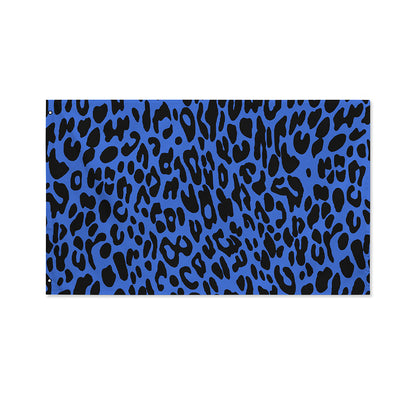 Blue Leopard Print Polyester Flag