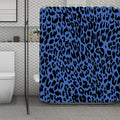 Blue Leopard Print Polyester Shower Curtain
