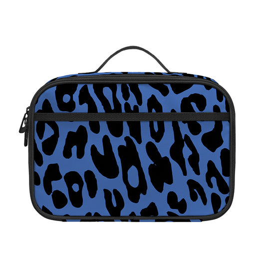 Blue Leopard Print Portable Lunch Bag