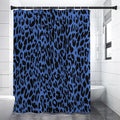 Blue Leopard Print Premium Shower Curtain