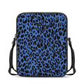 Blue Leopard Print Rectangular Crossbody Bag