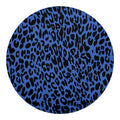 Blue Leopard Print Round Blanket