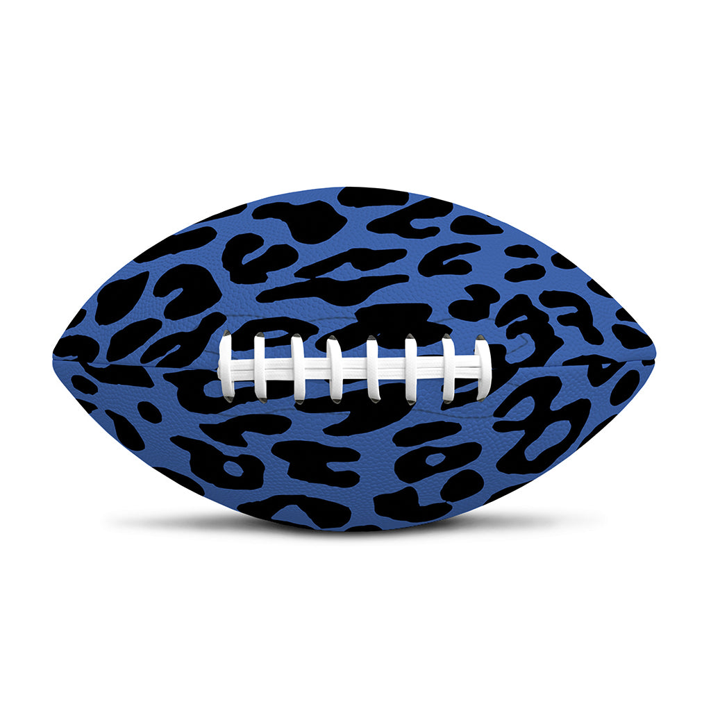 Blue Leopard Print Rugby Ball