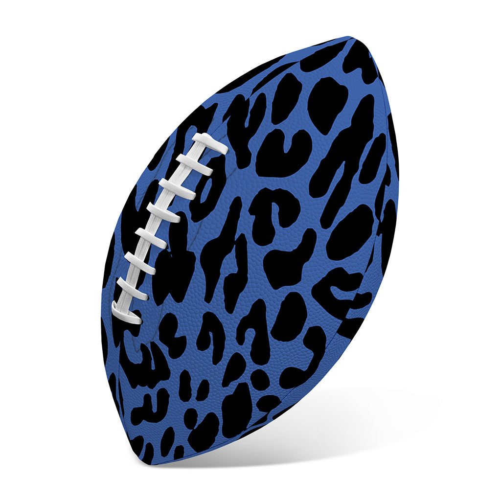 Blue Leopard Print Rugby Ball
