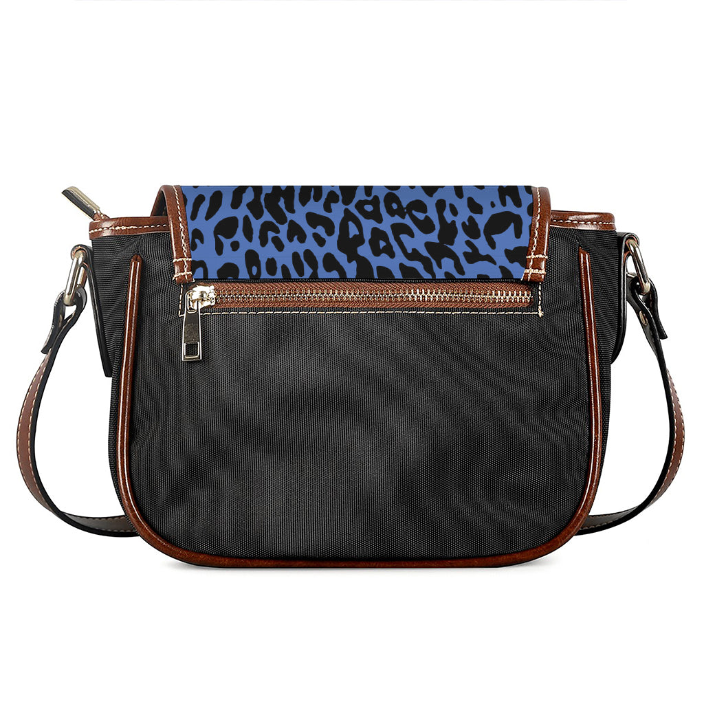 Blue Leopard Print Saddle Bag