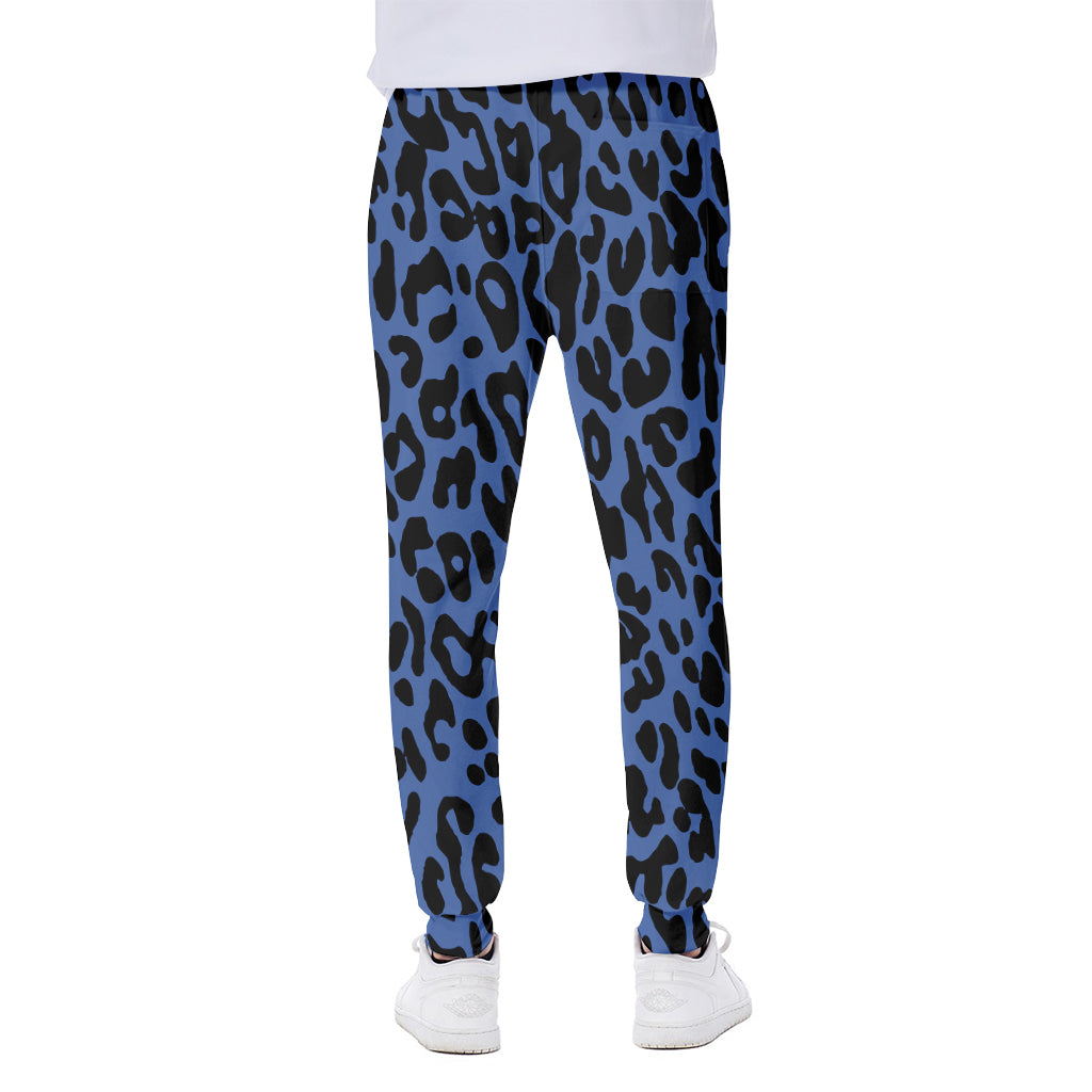Blue Leopard Print Scuba Joggers