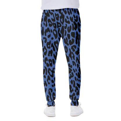 Blue Leopard Print Scuba Joggers