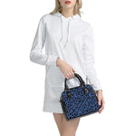 Blue Leopard Print Shoulder Handbag