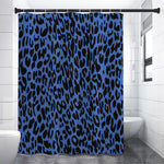 Blue Leopard Print Shower Curtain