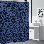 Blue Leopard Print Shower Curtain
