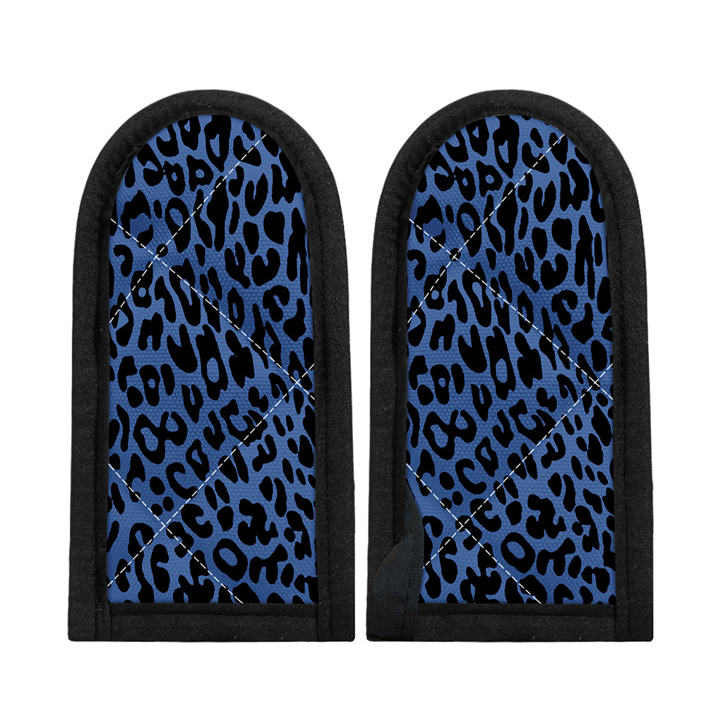 Blue Leopard Print Skillet Handle Cover
