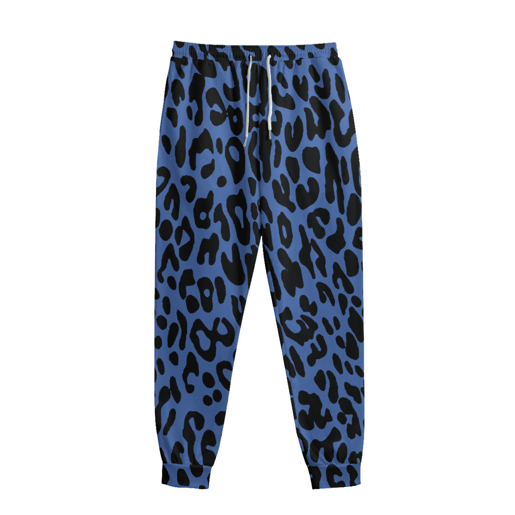 Blue Leopard Print Sweatpants