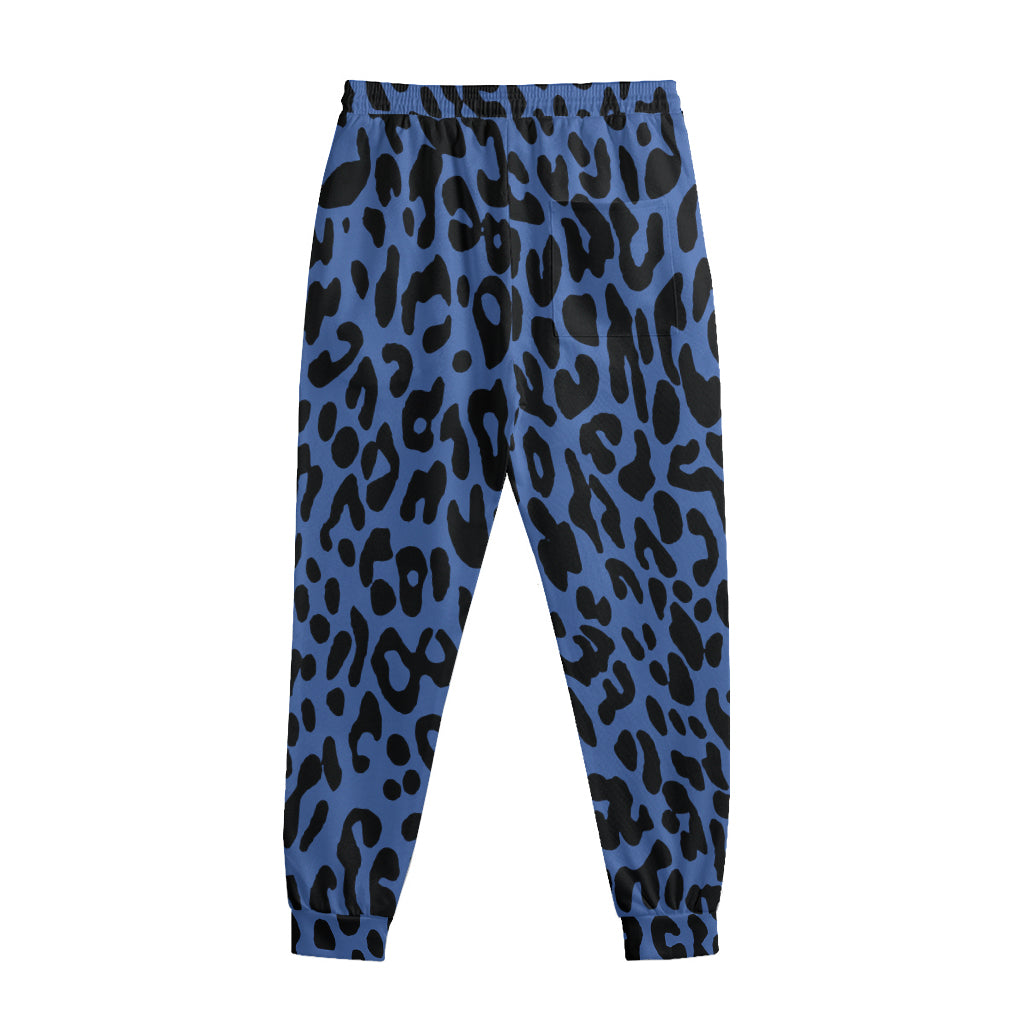 Blue Leopard Print Sweatpants