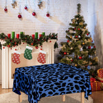 Blue Leopard Print Tablecloth