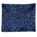 Blue Leopard Print Tapestry