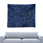 Blue Leopard Print Tapestry