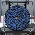 Blue Leopard Print Tire Cover With Camera Hole