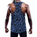 Blue Leopard Print Training Tank Top