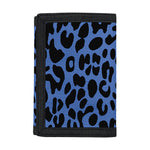 Blue Leopard Print Trifold Wallet