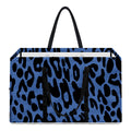 Blue Leopard Print Utility Tote Bag