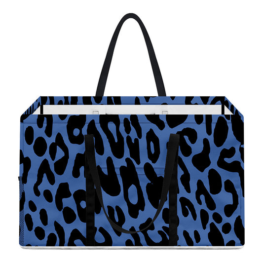 Blue Leopard Print Utility Tote Bag