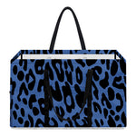 Blue Leopard Print Utility Tote Bag