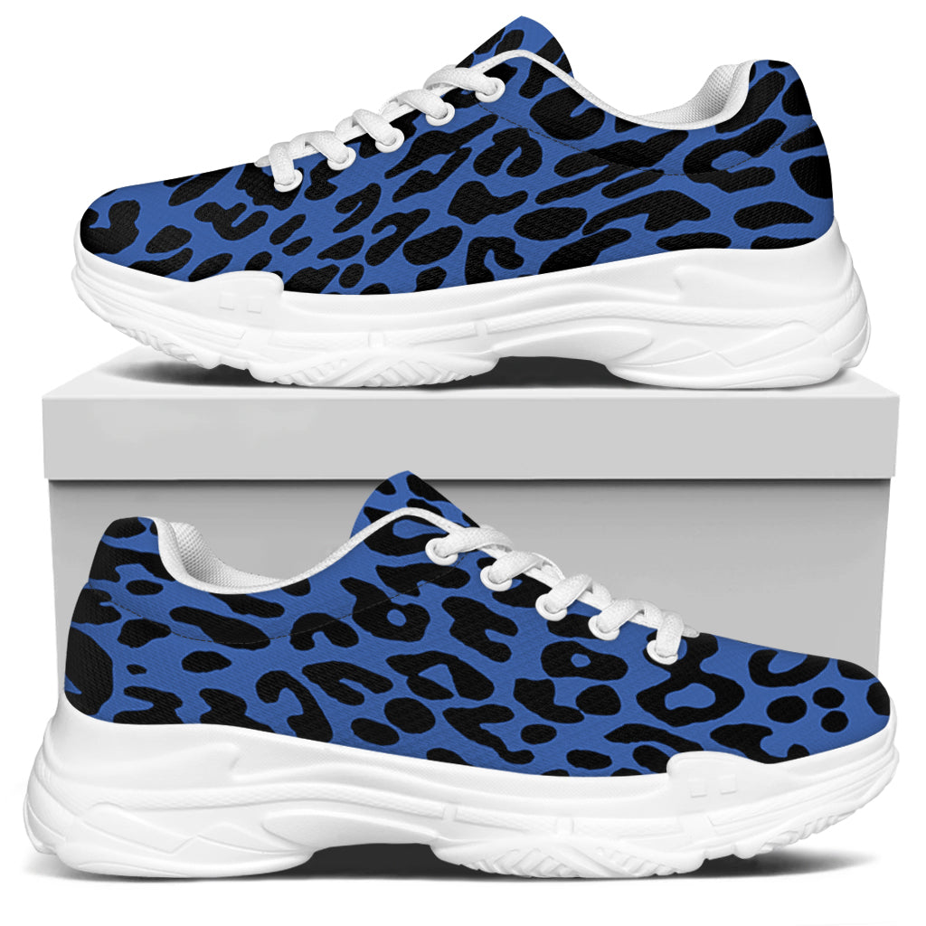 Blue Leopard Print White Chunky Shoes