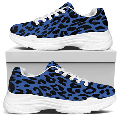 Blue Leopard Print White Chunky Shoes