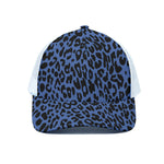 Blue Leopard Print White Mesh Trucker Cap