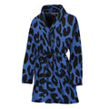 Blue Leopard Print Women's Bathrobe