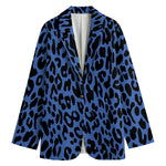 Blue Leopard Print Women's Blazer