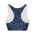 Blue Leopard Print Women's Sports Bra