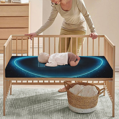 Blue Libra Zodiac Sign Print Baby Crib Sheet