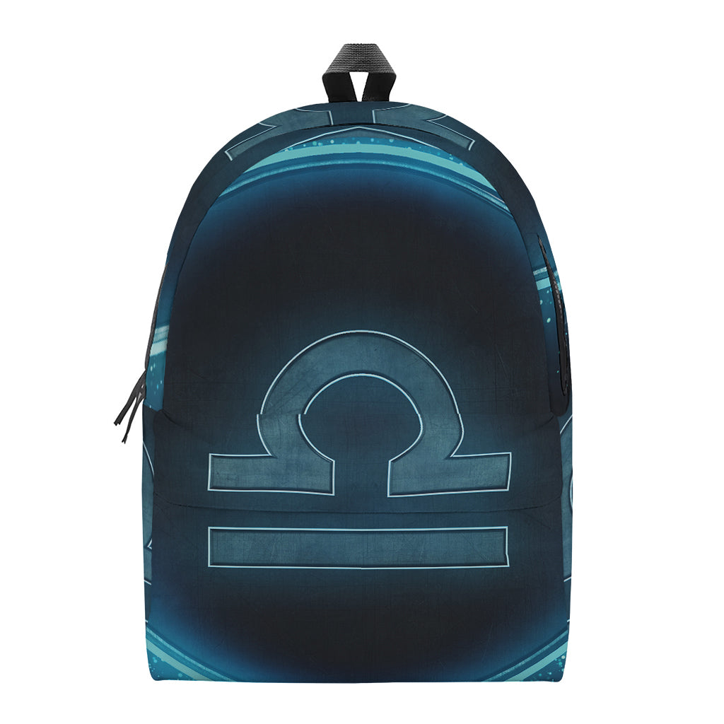 Blue Libra Zodiac Sign Print Backpack