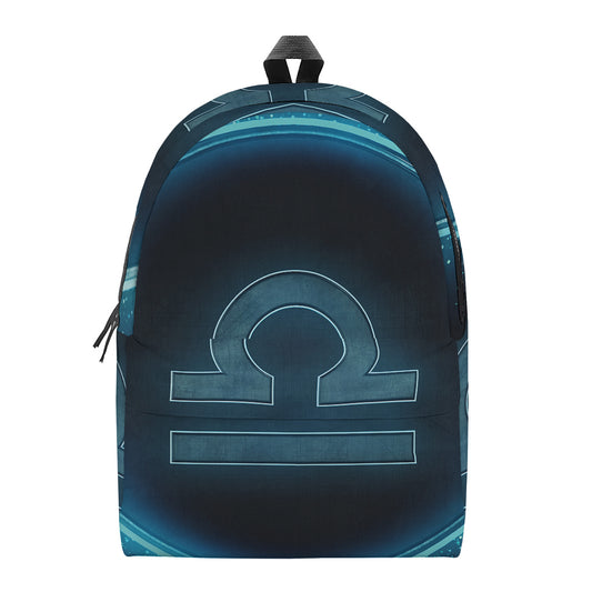 Blue Libra Zodiac Sign Print Backpack