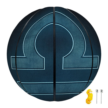 Blue Libra Zodiac Sign Print Basketball