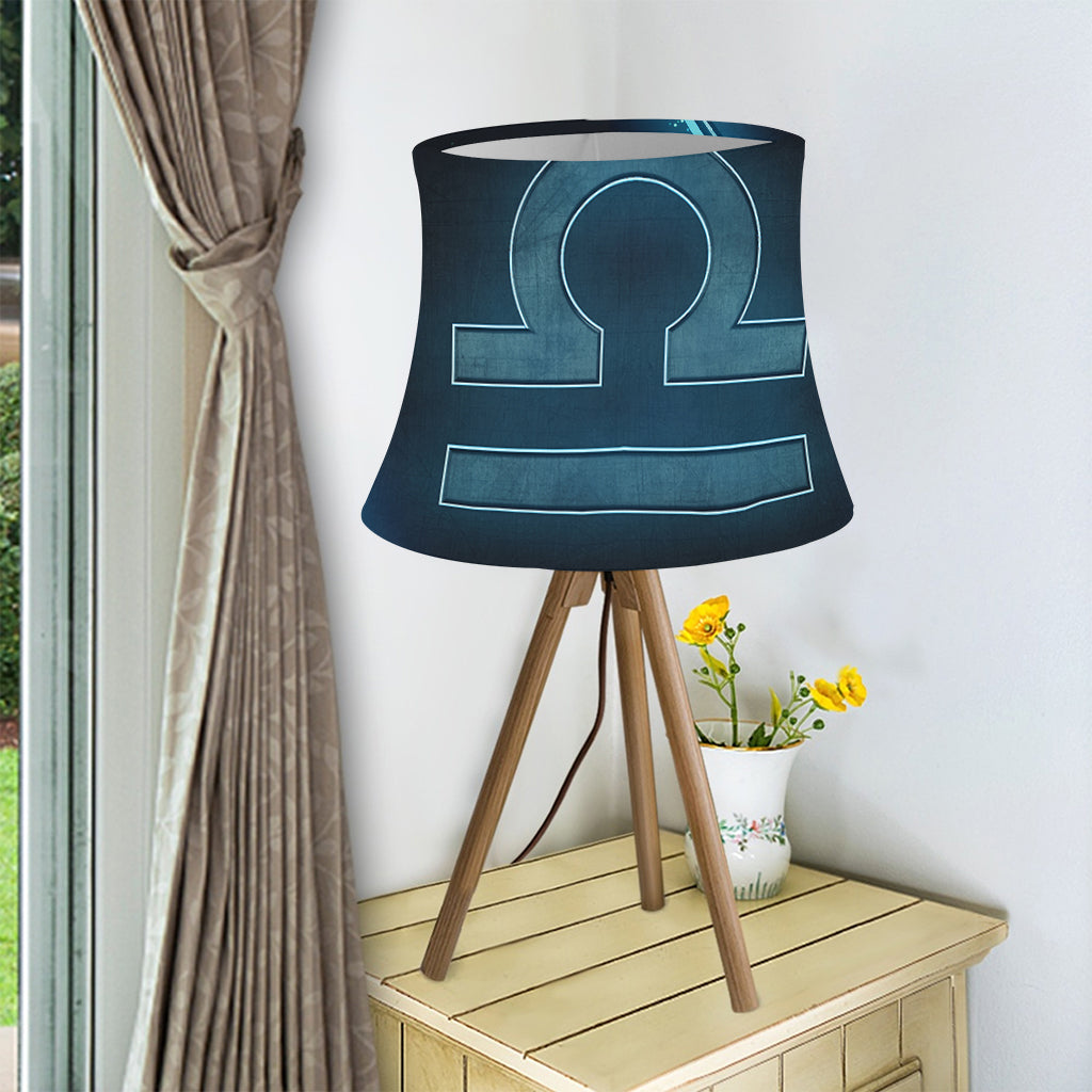 Blue Libra Zodiac Sign Print Bell Lamp Shade