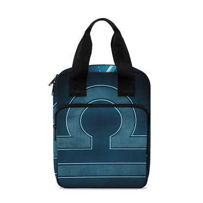 Blue Libra Zodiac Sign Print Bible Tote Bag