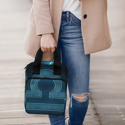 Blue Libra Zodiac Sign Print Bible Tote Bag