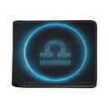 Blue Libra Zodiac Sign Print Bifold Wallet
