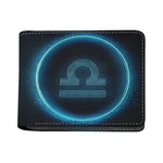 Blue Libra Zodiac Sign Print Bifold Wallet