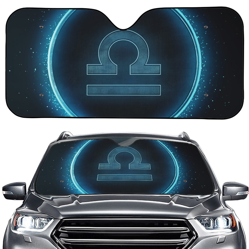 Blue Libra Zodiac Sign Print Car Windshield Sun Shade