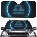 Blue Libra Zodiac Sign Print Car Windshield Sun Shade